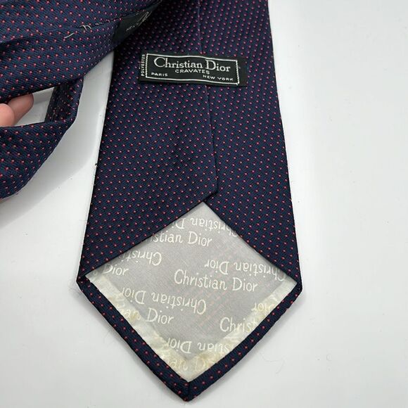 Christian Dior Textured Polka Dot Tie - Picture 3 of 4